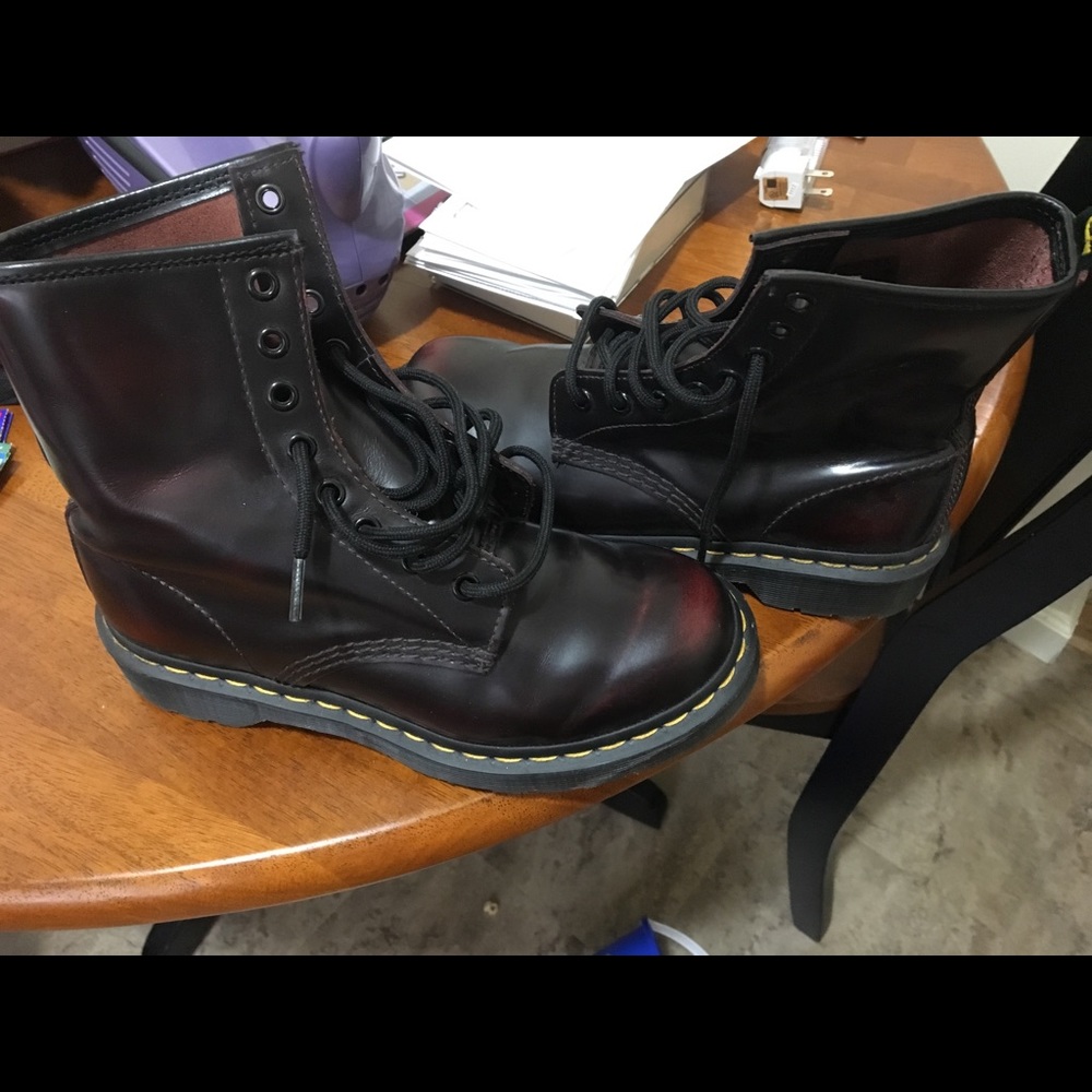 Deep red doc martens